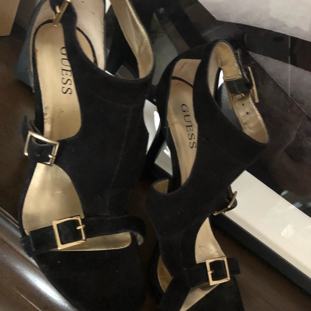 Guess Suede 4” Heel Sandals